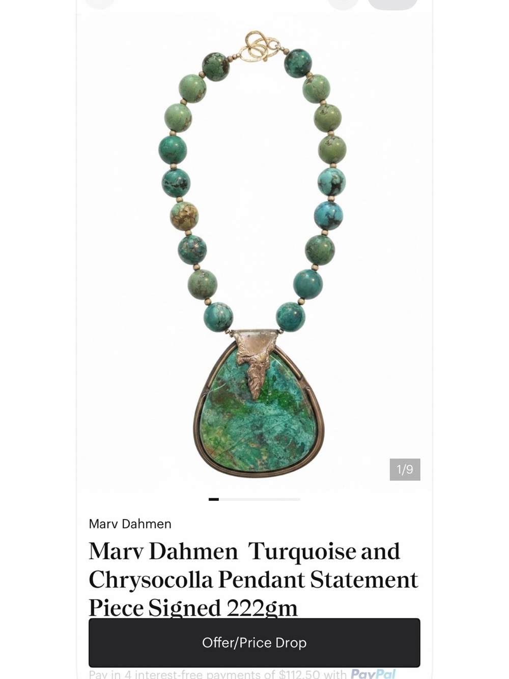 Green Turquoise & Chrysocolla Statement Necklace